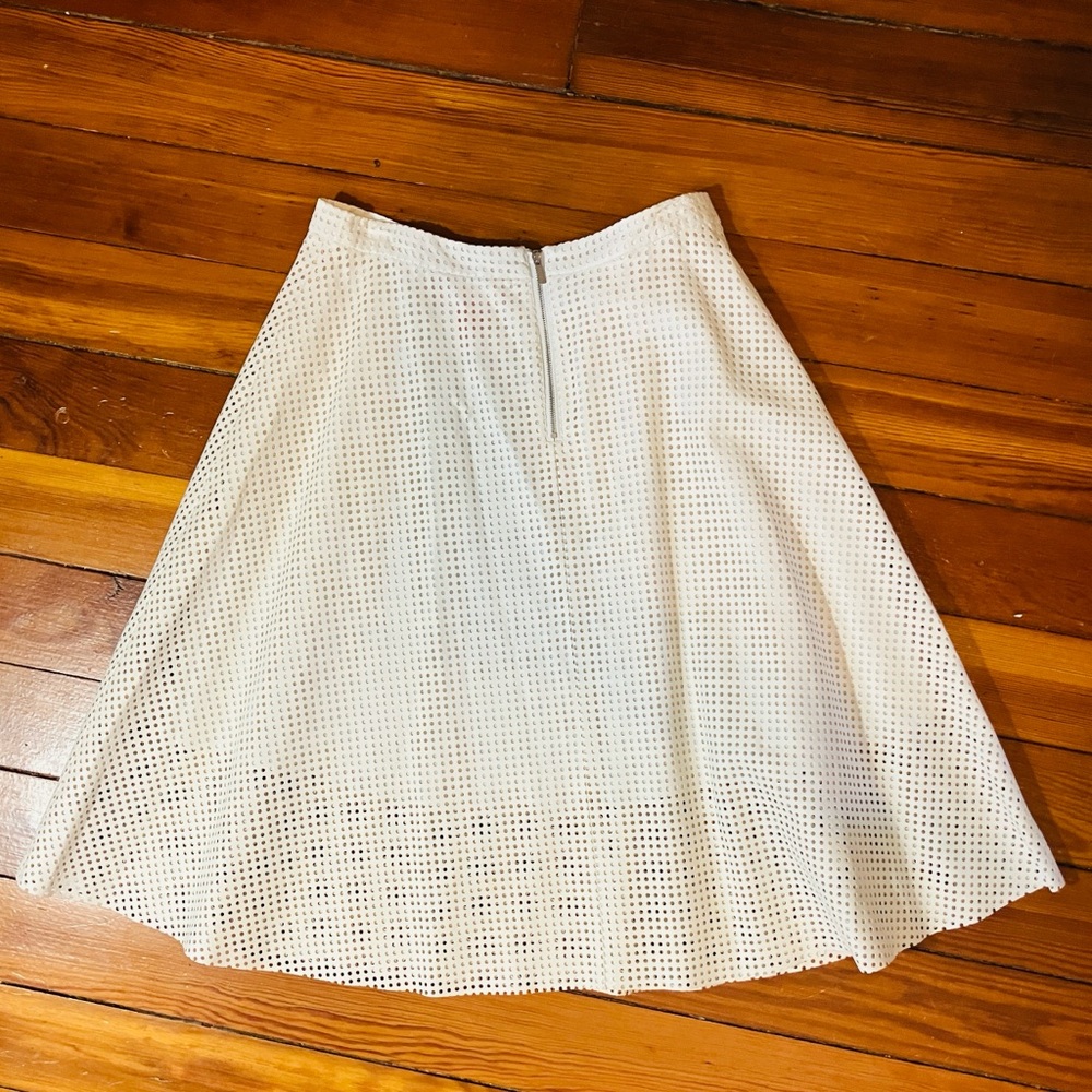 White Polyurethane A-line Skirt